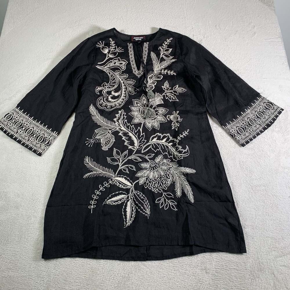 Johnny Was Dress Womens Medium Kimono Sleeve Relaxed 3J Workshop JWLA Biya